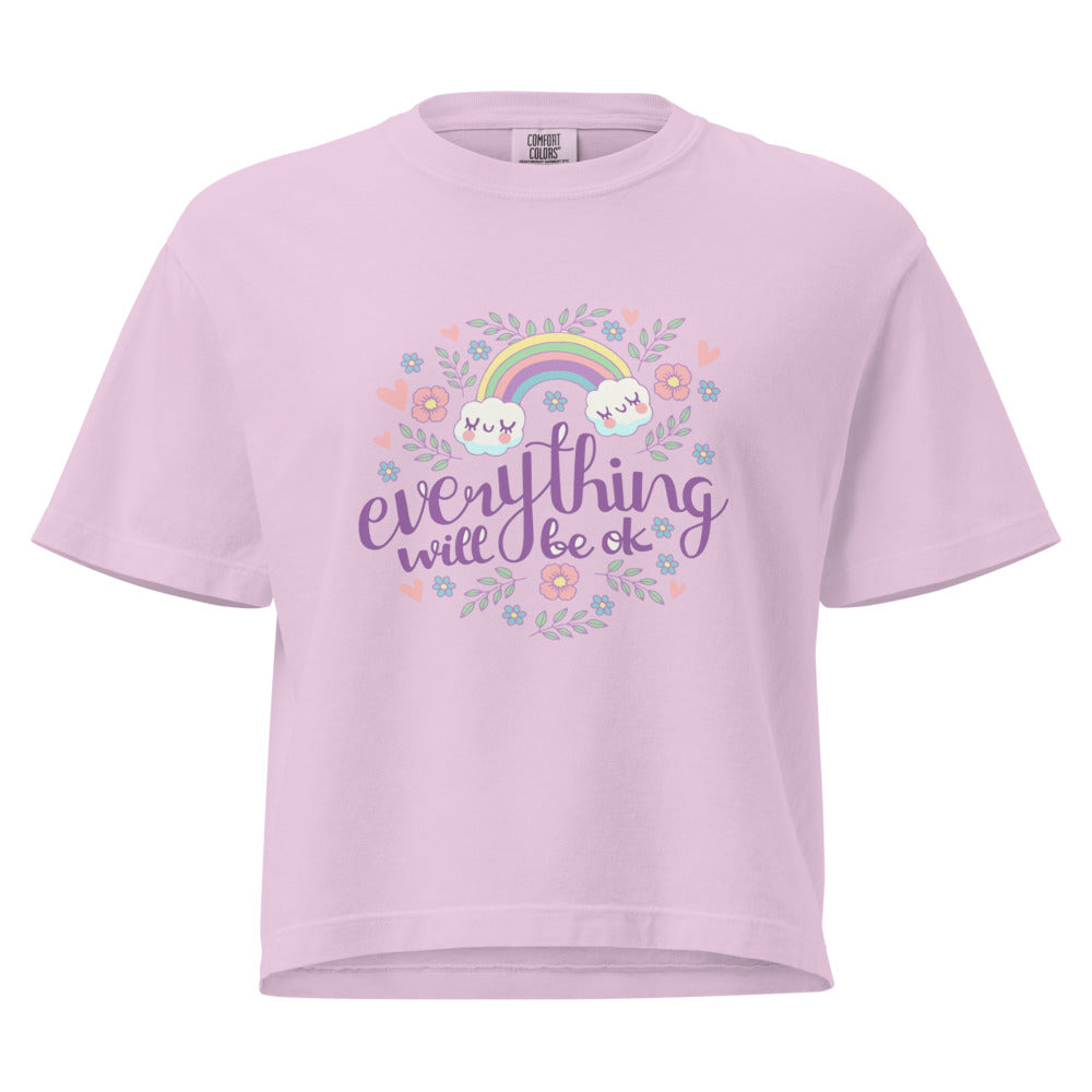 Rainbow - Everything will be ok | Women's Heavyweight Boxy T-Shirt | Comfort Colors 3023CL