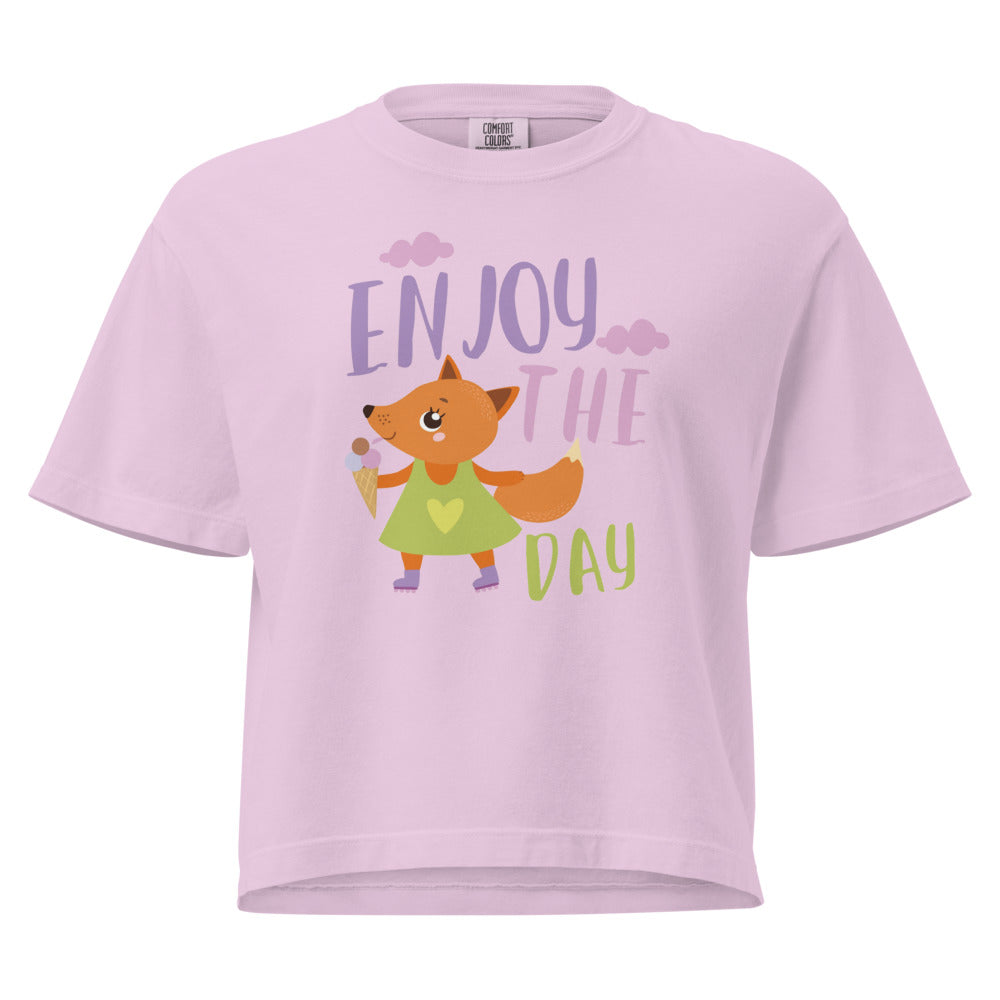 Orange fox - Ẹnoy the day | Women's Heavyweight Boxy T-Shirt | Comfort Colors 3023CL