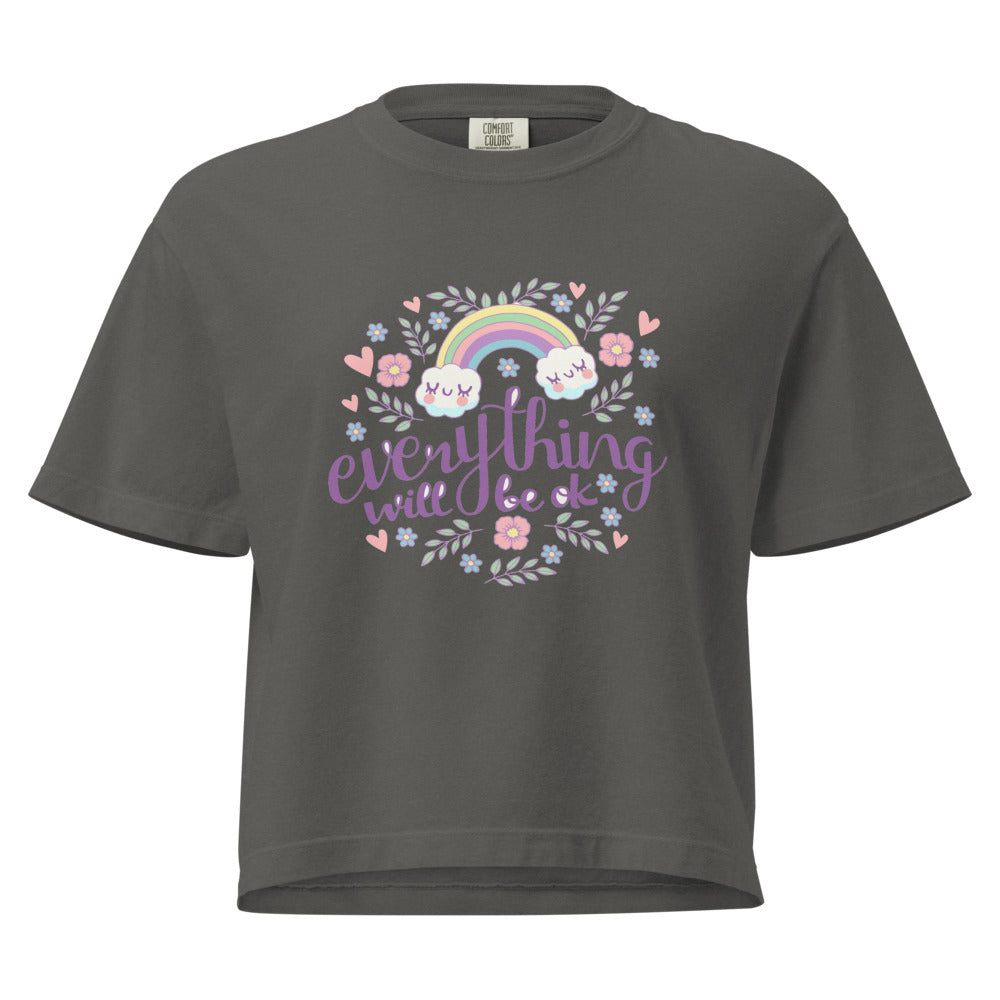 Rainbow - Everything will be ok | Women's Heavyweight Boxy T-Shirt | Comfort Colors 3023CL