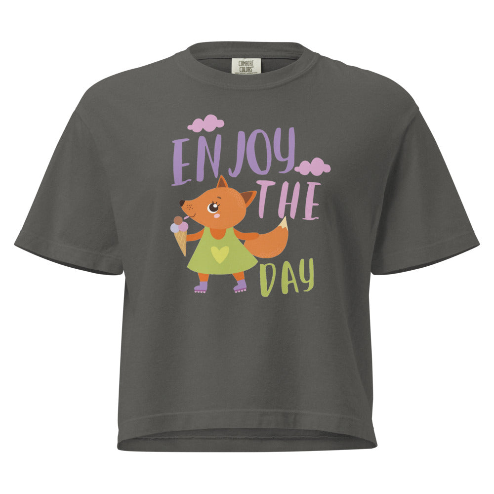 Orange fox - Ẹnoy the day | Women's Heavyweight Boxy T-Shirt | Comfort Colors 3023CL