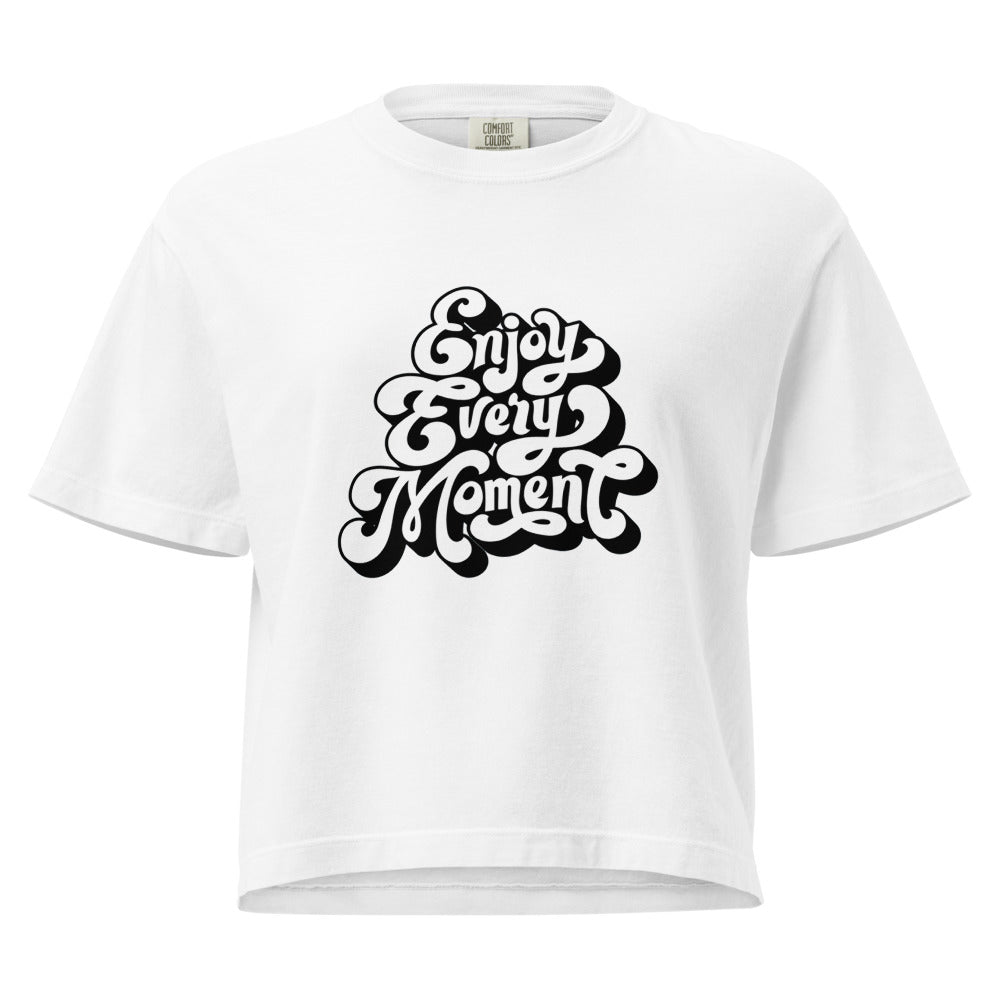 Enjoy every moments white | Women's Heavyweight Boxy T-Shirt | Comfort Colors 3023CL