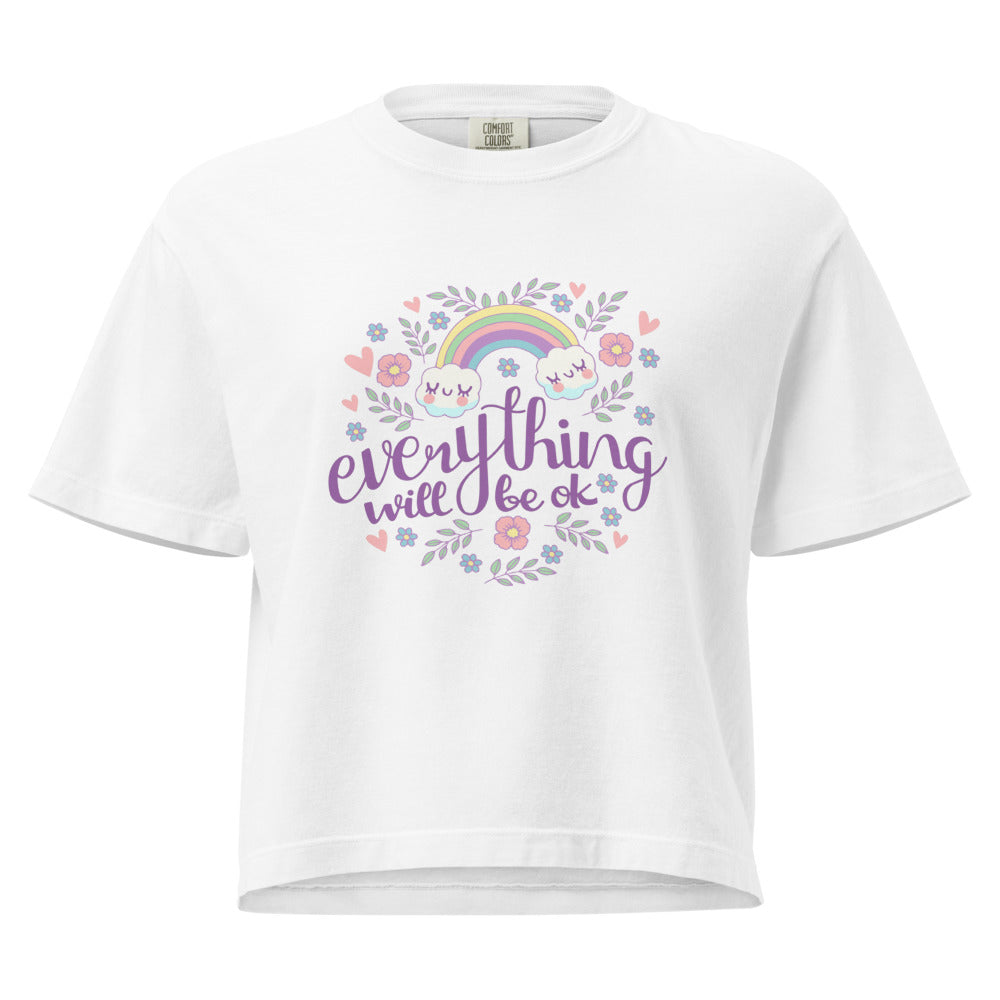 Rainbow - Everything will be ok | Women's Heavyweight Boxy T-Shirt | Comfort Colors 3023CL
