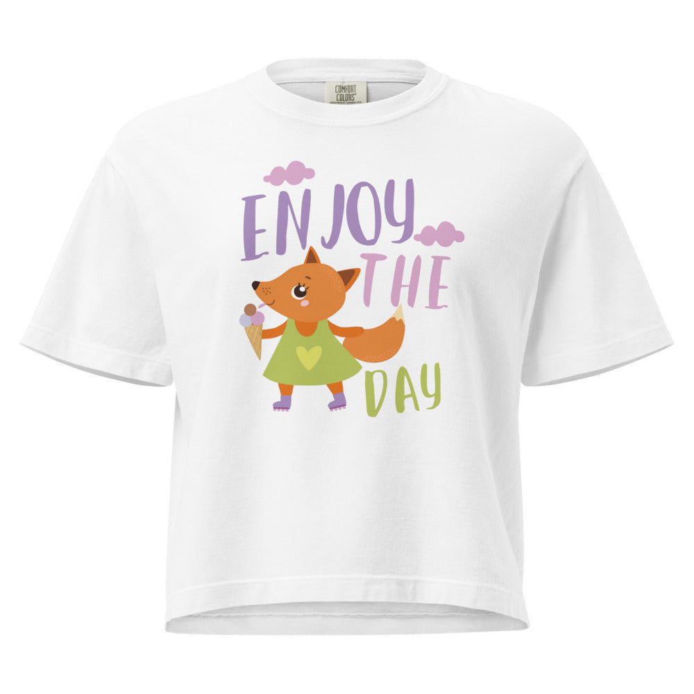 Orange fox - Ẹnoy the day | Women's Heavyweight Boxy T-Shirt | Comfort Colors 3023CL