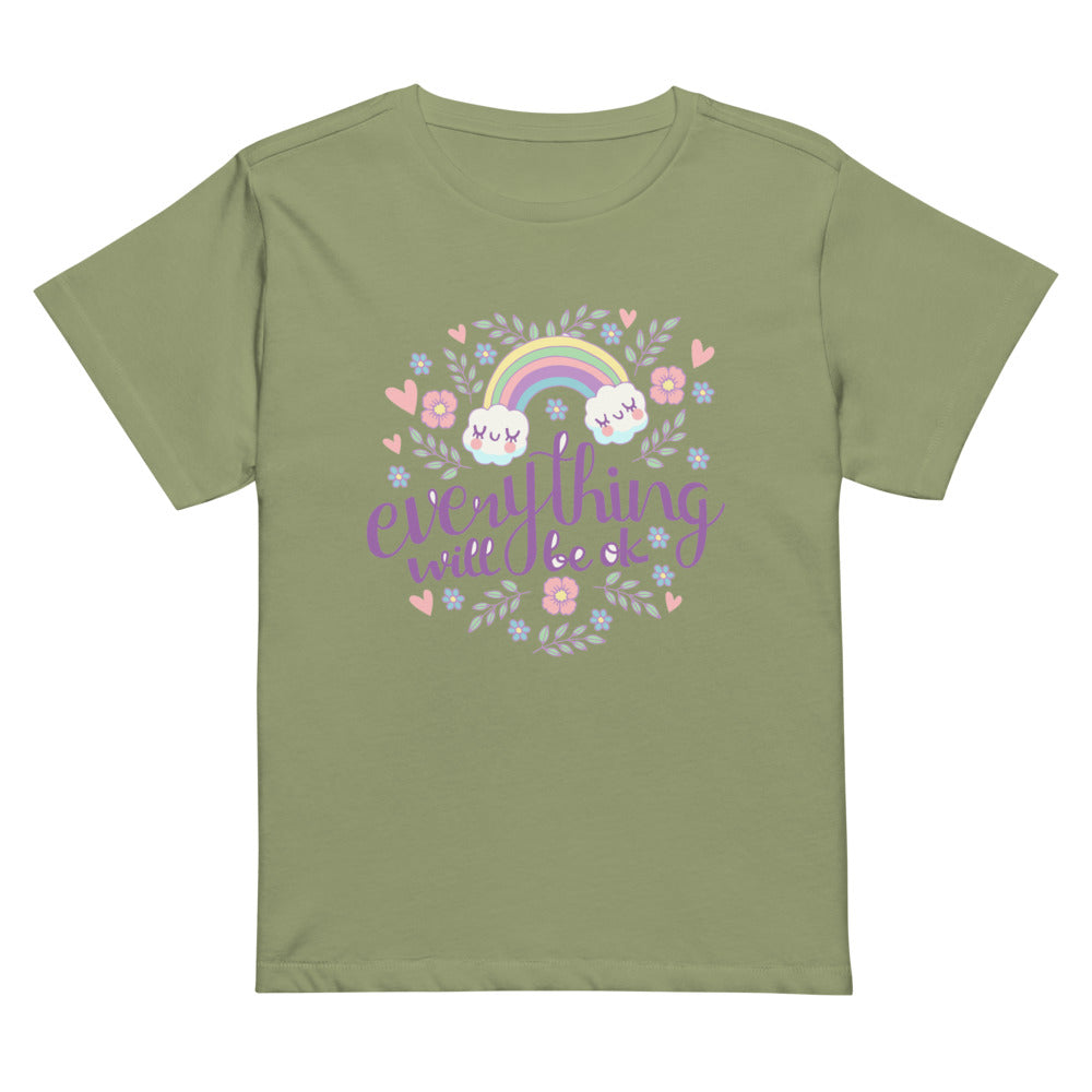 Rainbow - Everything will be ok | Women's High-Waisted Tee | Cotton Heritage OW1086