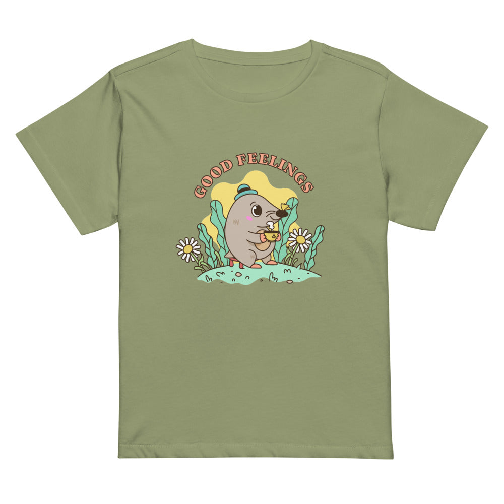 Good feelings | Women's High-Waisted Tee | Cotton Heritage OW1086