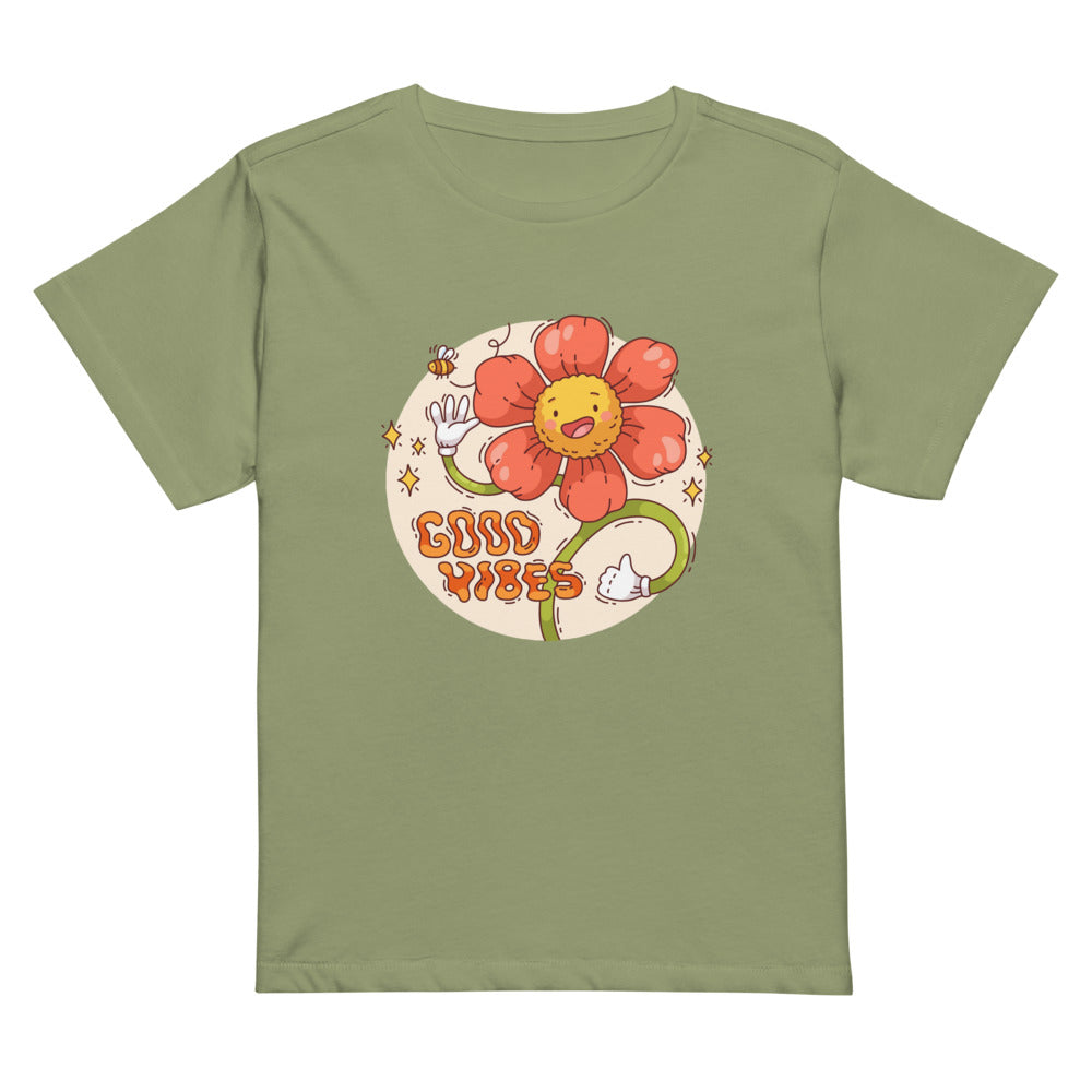 Good vides | Women's High-Waisted Tee | Cotton Heritage OW1086
