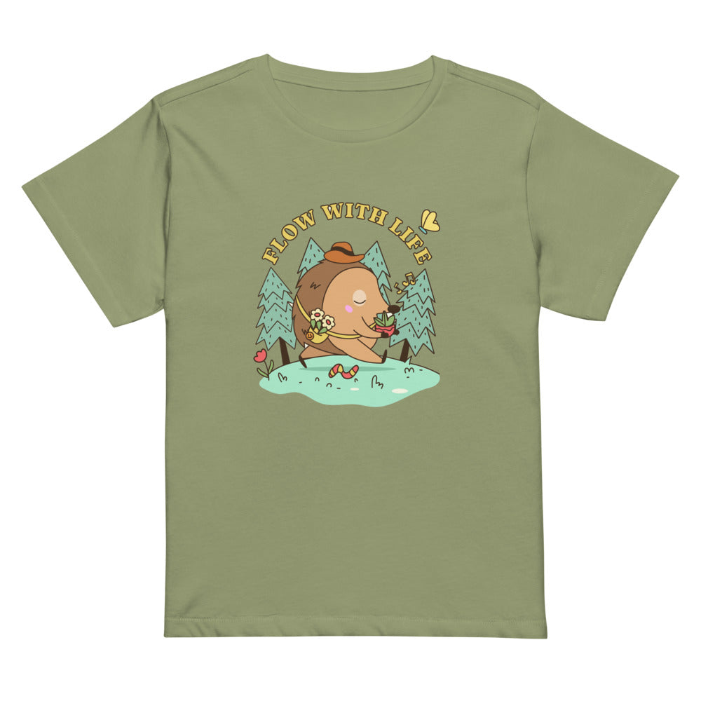 Flow with life | Women's High-Waisted Tee | Cotton Heritage OW1086