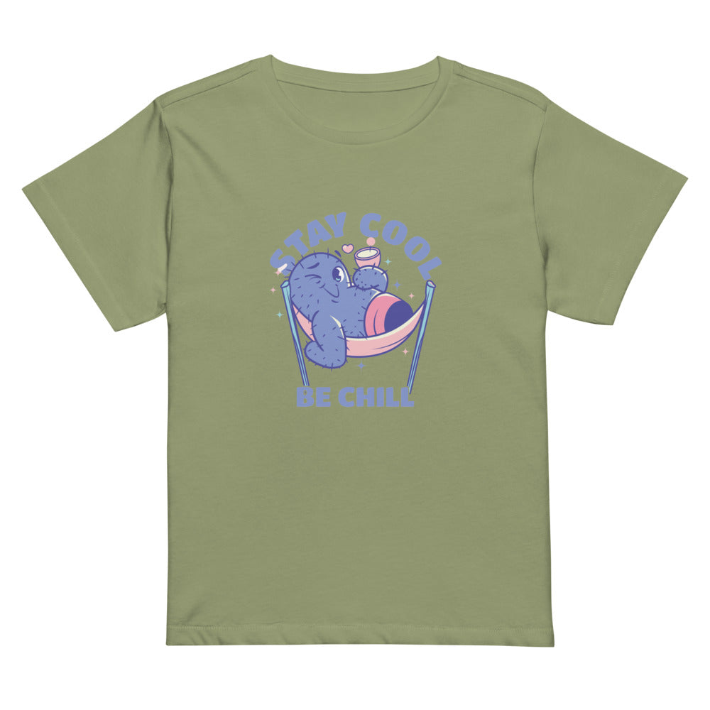 Stay cool be chill | Women's High-Waisted Tee | Cotton Heritage OW1086