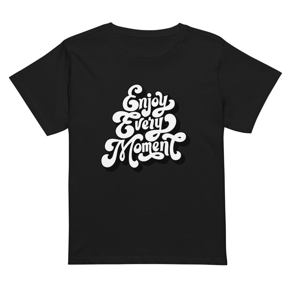 Enjoy every moments white | Women's High-Waisted Tee | Cotton Heritage OW1086