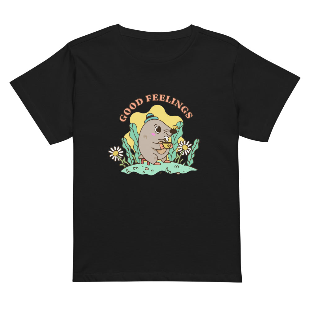 Good feelings | Women's High-Waisted Tee | Cotton Heritage OW1086