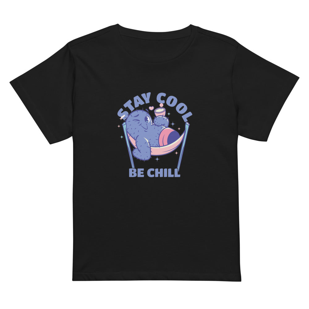 Stay cool be chill | Women's High-Waisted Tee | Cotton Heritage OW1086