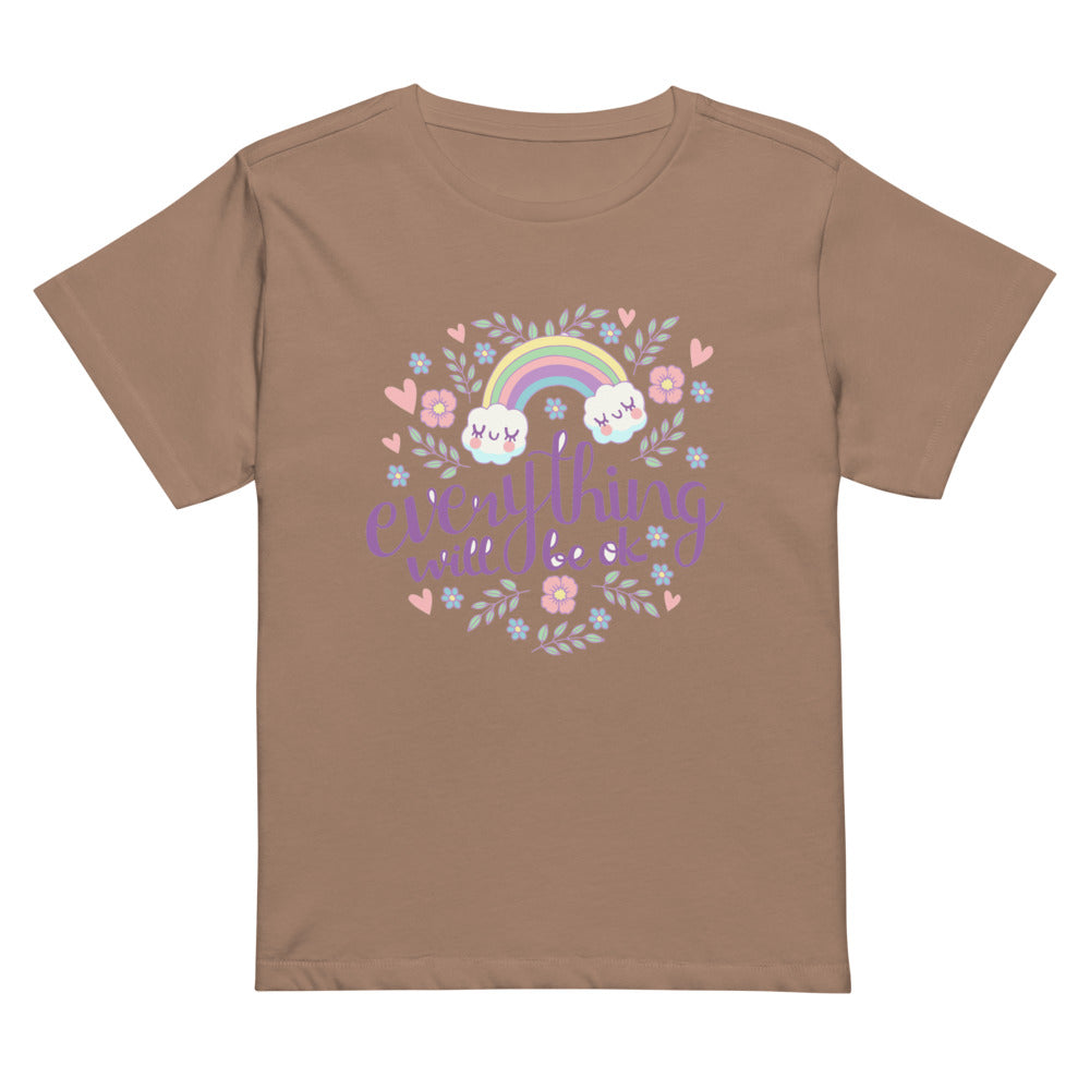 Rainbow - Everything will be ok | Women's High-Waisted Tee | Cotton Heritage OW1086