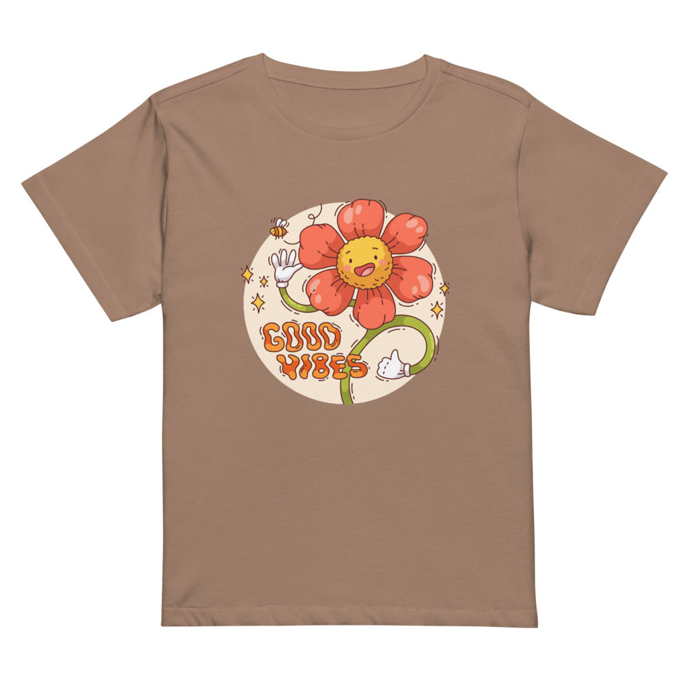 Good vides | Women's High-Waisted Tee | Cotton Heritage OW1086