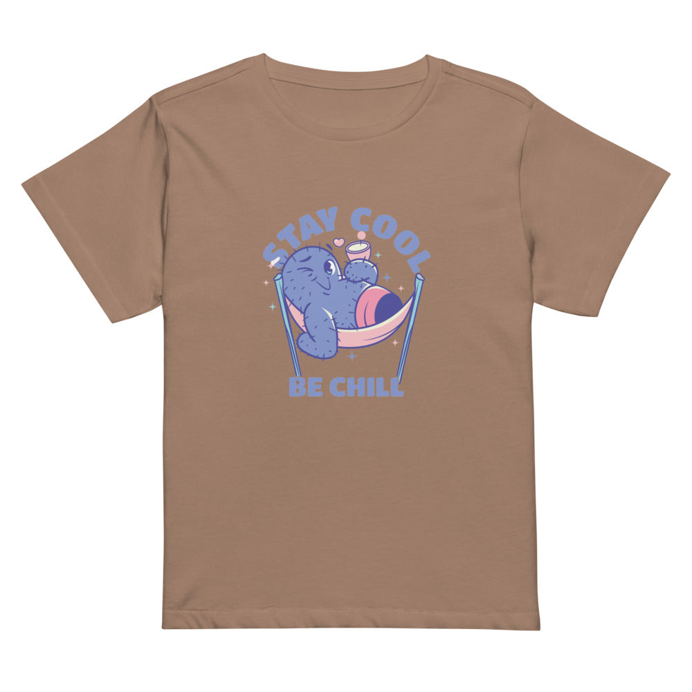 Stay cool be chill | Women's High-Waisted Tee | Cotton Heritage OW1086