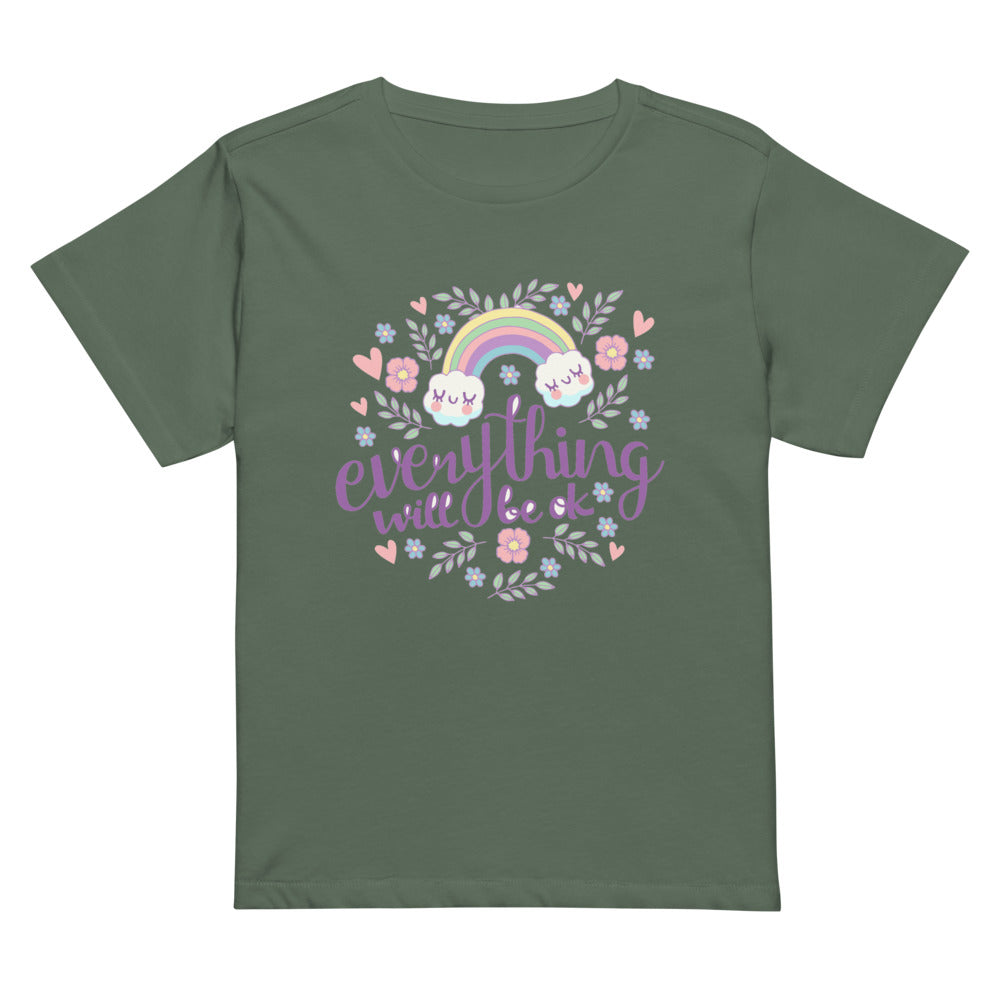 Rainbow - Everything will be ok | Women's High-Waisted Tee | Cotton Heritage OW1086