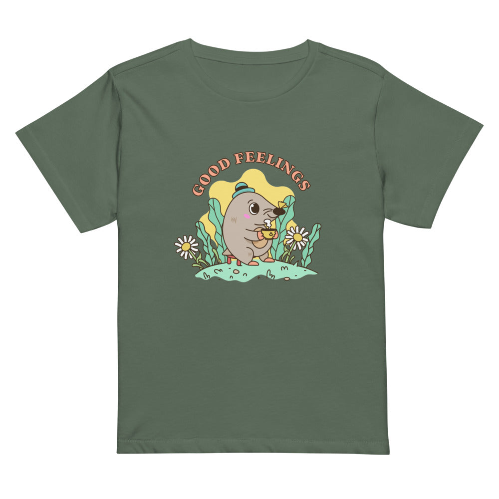 Good feelings | Women's High-Waisted Tee | Cotton Heritage OW1086