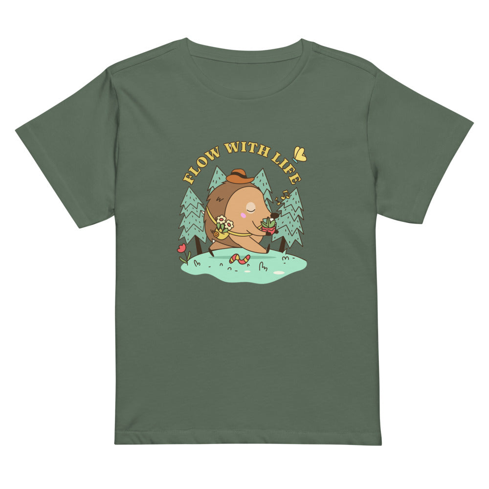 Flow with life | Women's High-Waisted Tee | Cotton Heritage OW1086