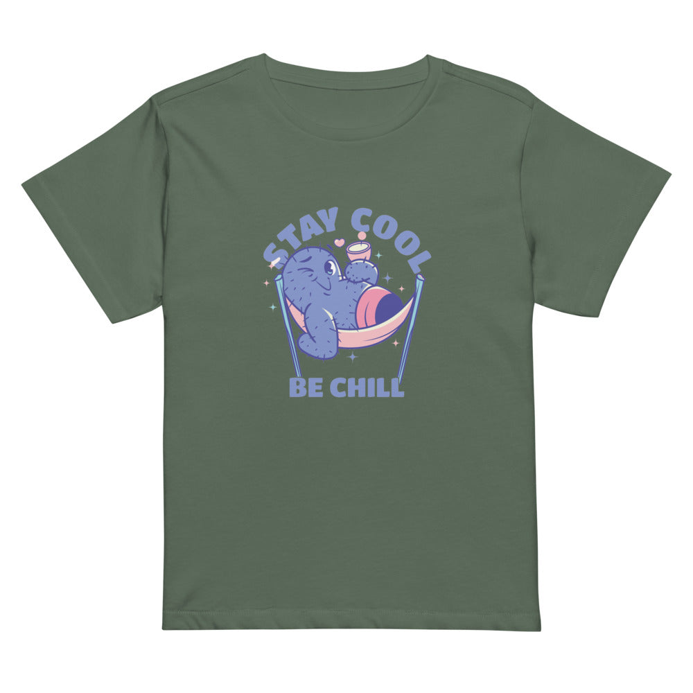 Stay cool be chill | Women's High-Waisted Tee | Cotton Heritage OW1086