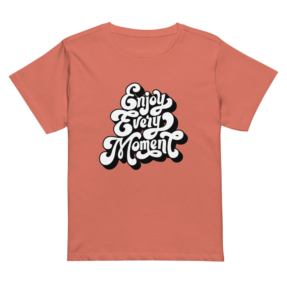 Enjoy every moments white | Women's High-Waisted Tee | Cotton Heritage OW1086