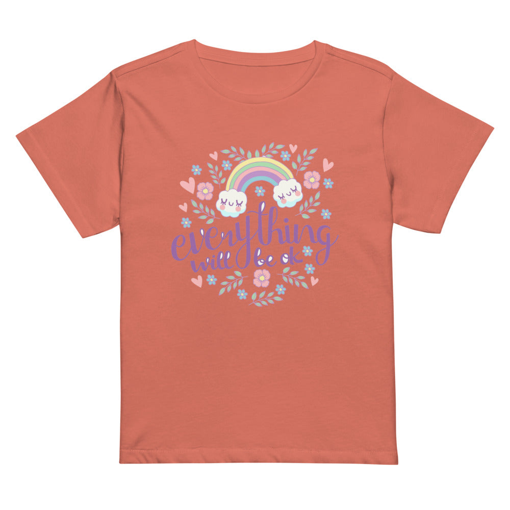 Rainbow - Everything will be ok | Women's High-Waisted Tee | Cotton Heritage OW1086