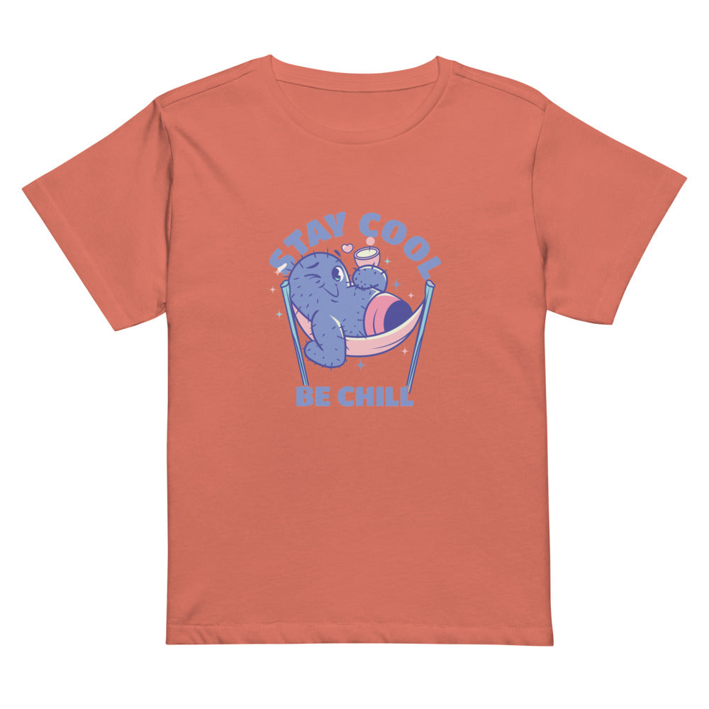 Stay cool be chill | Women's High-Waisted Tee | Cotton Heritage OW1086