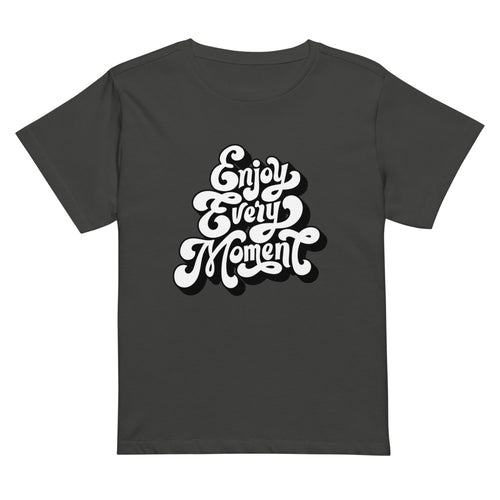 Enjoy every moments white | Women's High-Waisted Tee | Cotton Heritage OW1086