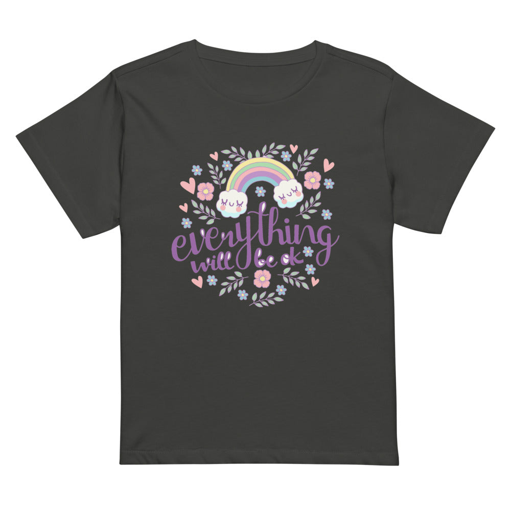 Rainbow - Everything will be ok | Women's High-Waisted Tee | Cotton Heritage OW1086