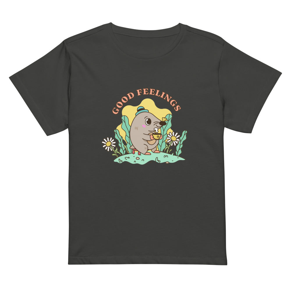 Good feelings | Women's High-Waisted Tee | Cotton Heritage OW1086