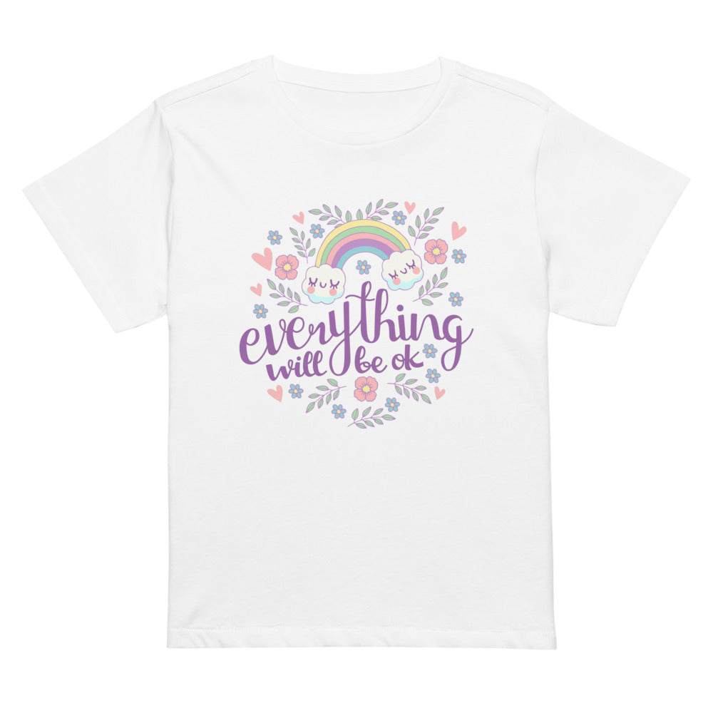 Rainbow - Everything will be ok | Women's High-Waisted Tee | Cotton Heritage OW1086