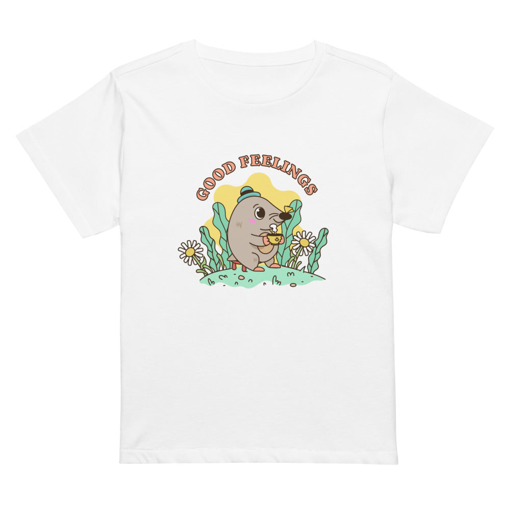 Good feelings | Women's High-Waisted Tee | Cotton Heritage OW1086