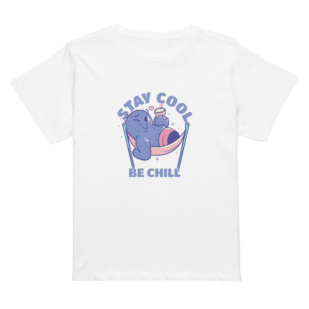 Stay cool be chill | Women's High-Waisted Tee | Cotton Heritage OW1086