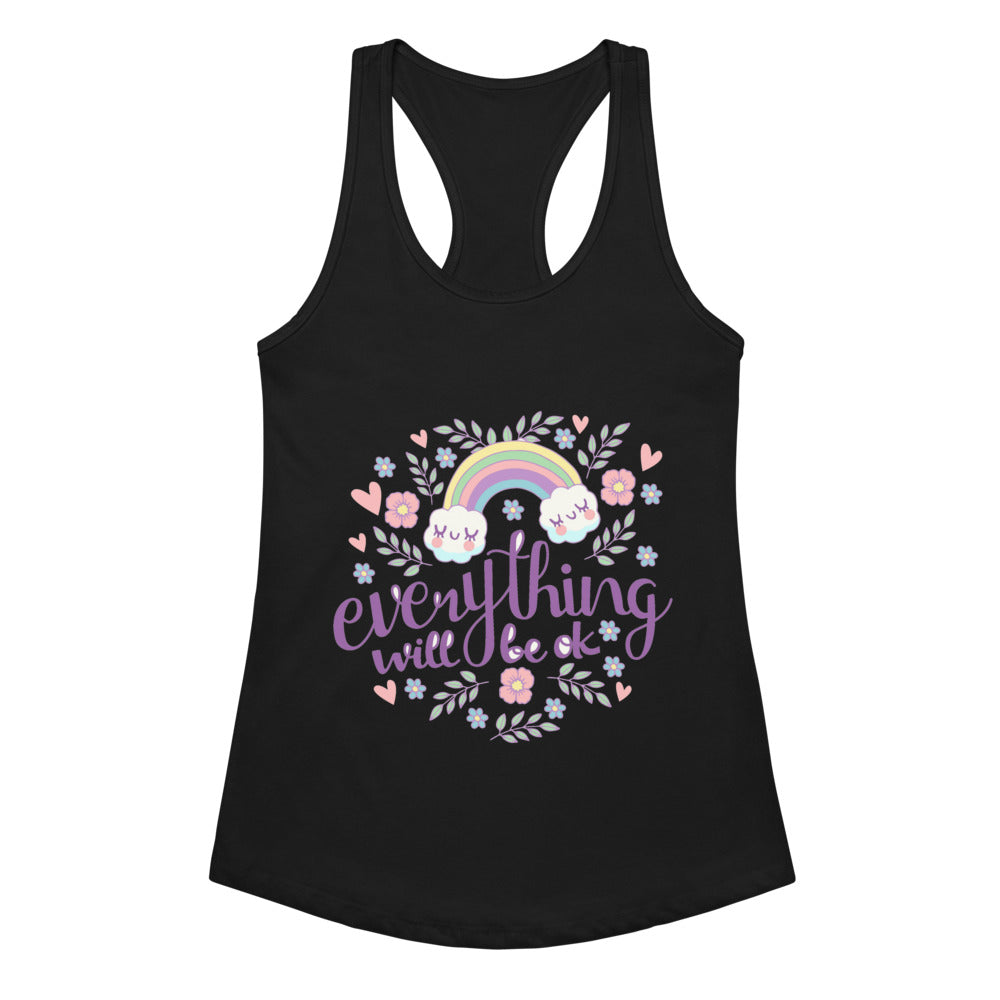 Rainbow - Everything will be ok | Women's Ideal Racerback Tank Top | Next Level 1533