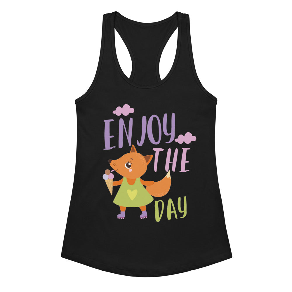 Orange fox - Ẹnoy the day | Women's Ideal Racerback Tank Top | Next Level 1533