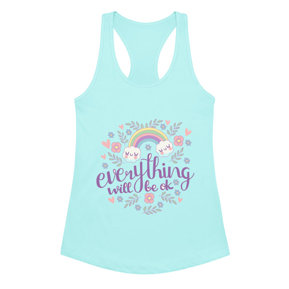 Rainbow - Everything will be ok | Women's Ideal Racerback Tank Top | Next Level 1533