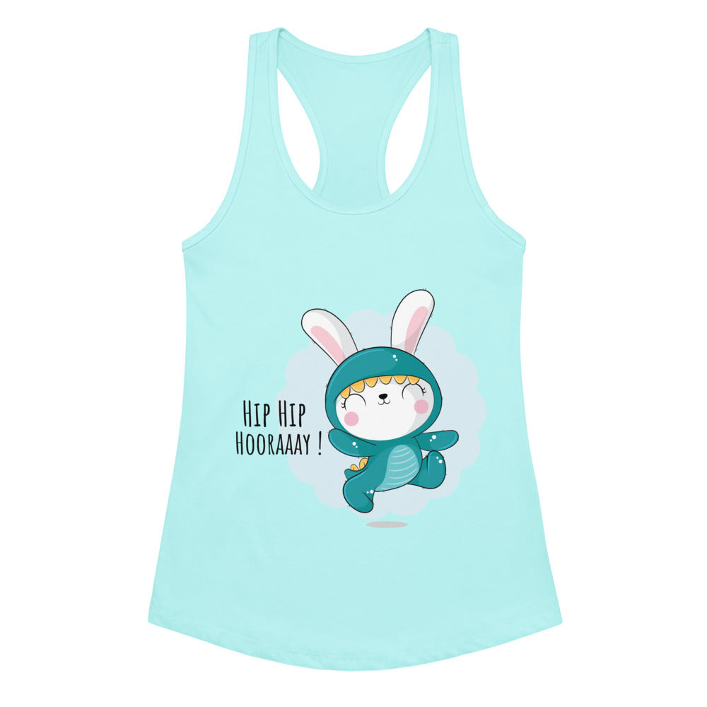 Green rabbit - HIP HIP HOORAAAY | Women's Ideal Racerback Tank Top | Next Level 1533