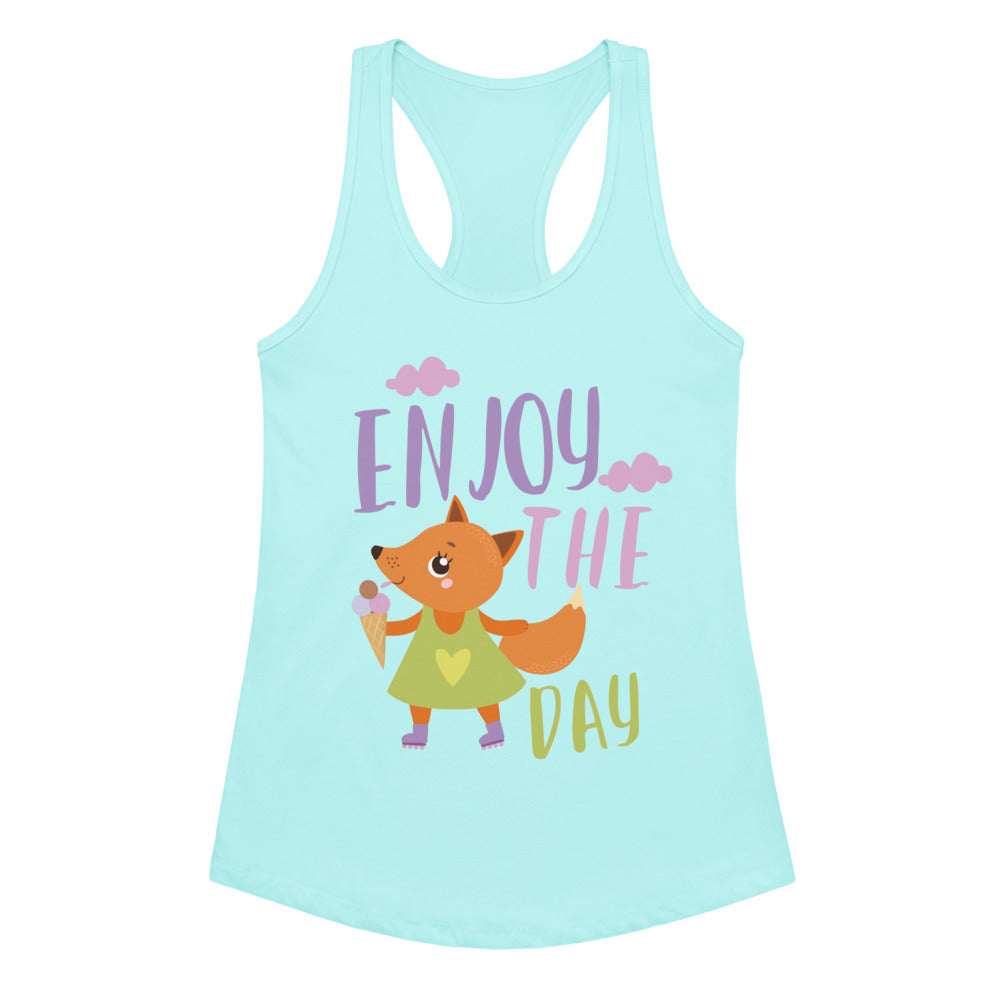 Orange fox - Ẹnoy the day | Women's Ideal Racerback Tank Top | Next Level 1533