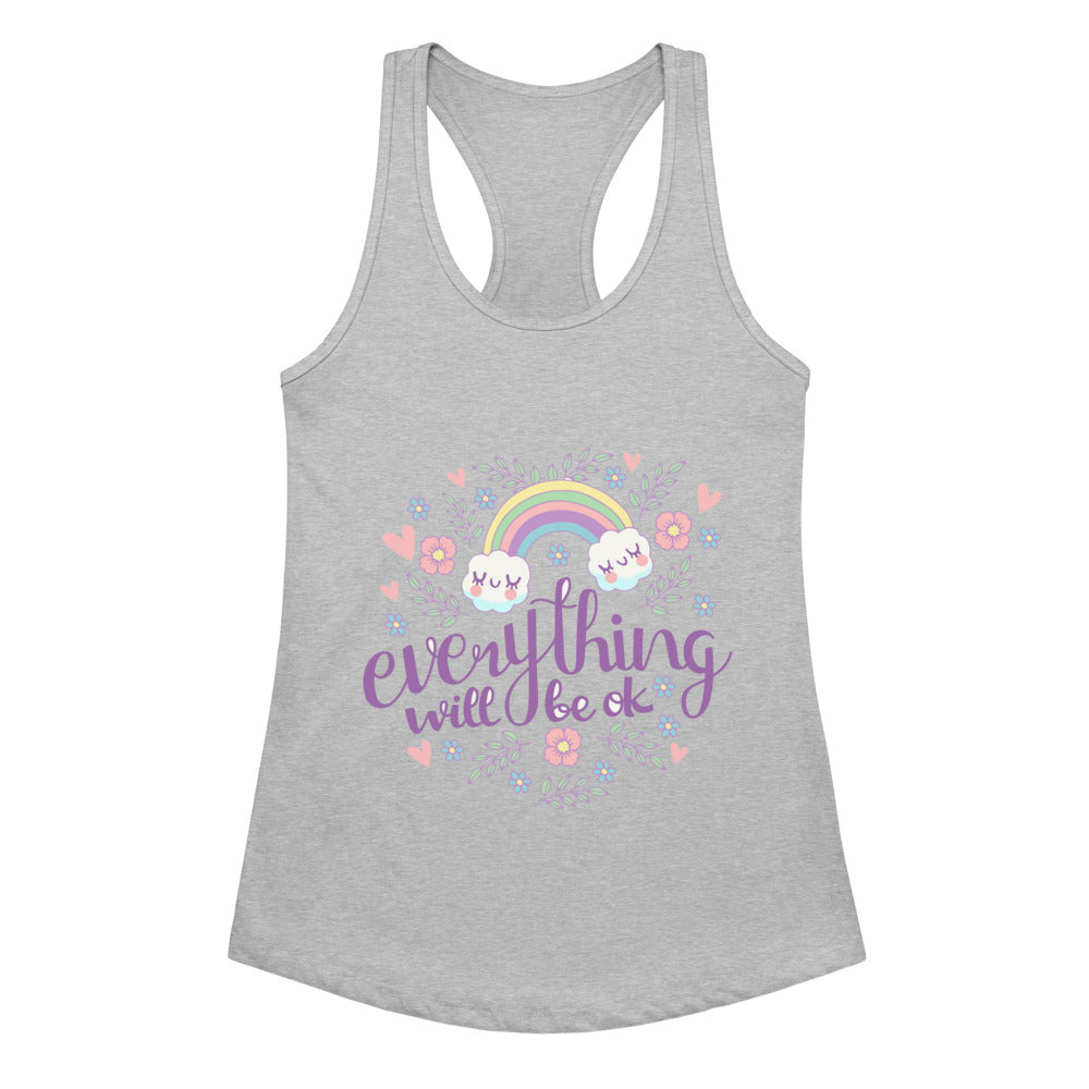 Rainbow - Everything will be ok | Women's Ideal Racerback Tank Top | Next Level 1533