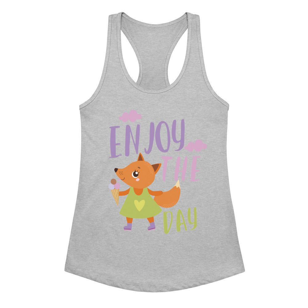 Orange fox - Ẹnoy the day | Women's Ideal Racerback Tank Top | Next Level 1533