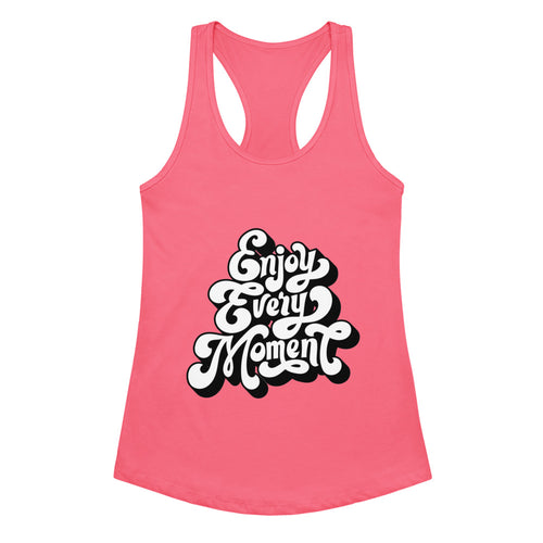 Enjoy every moments white | Women's Ideal Racerback Tank Top | Next Level 1533