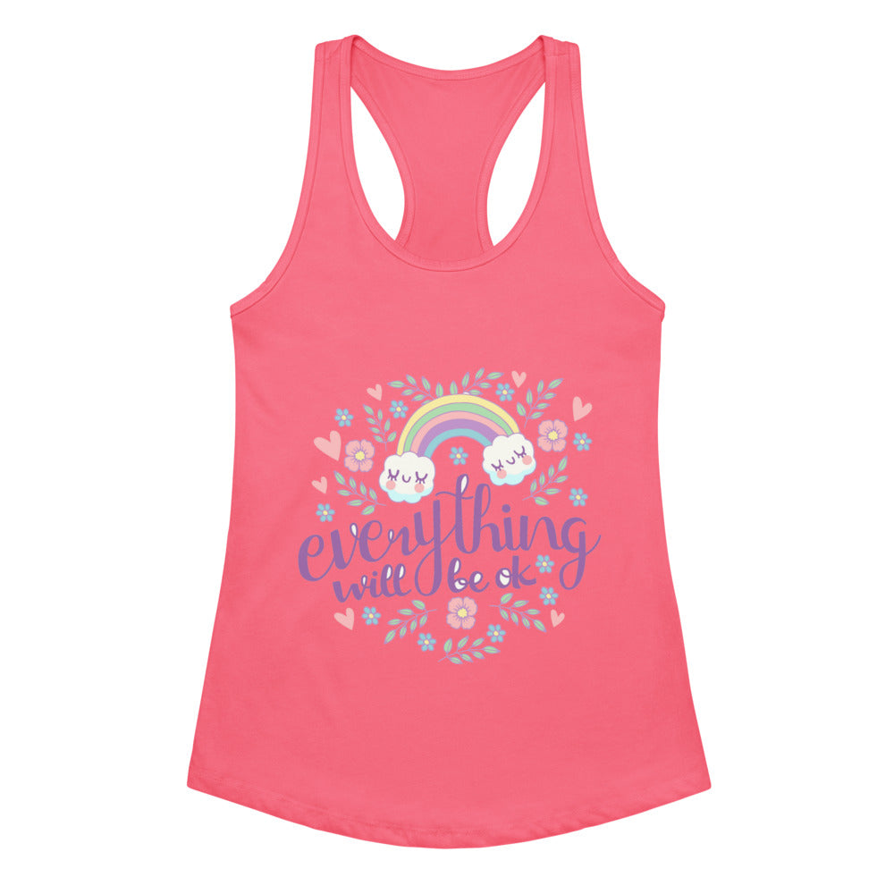 Rainbow - Everything will be ok | Women's Ideal Racerback Tank Top | Next Level 1533