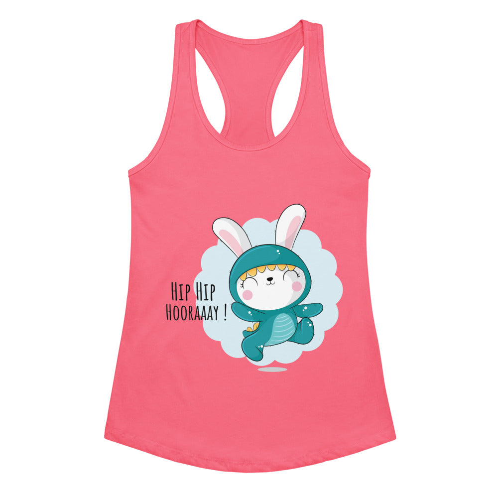 Green rabbit - HIP HIP HOORAAAY | Women's Ideal Racerback Tank Top | Next Level 1533