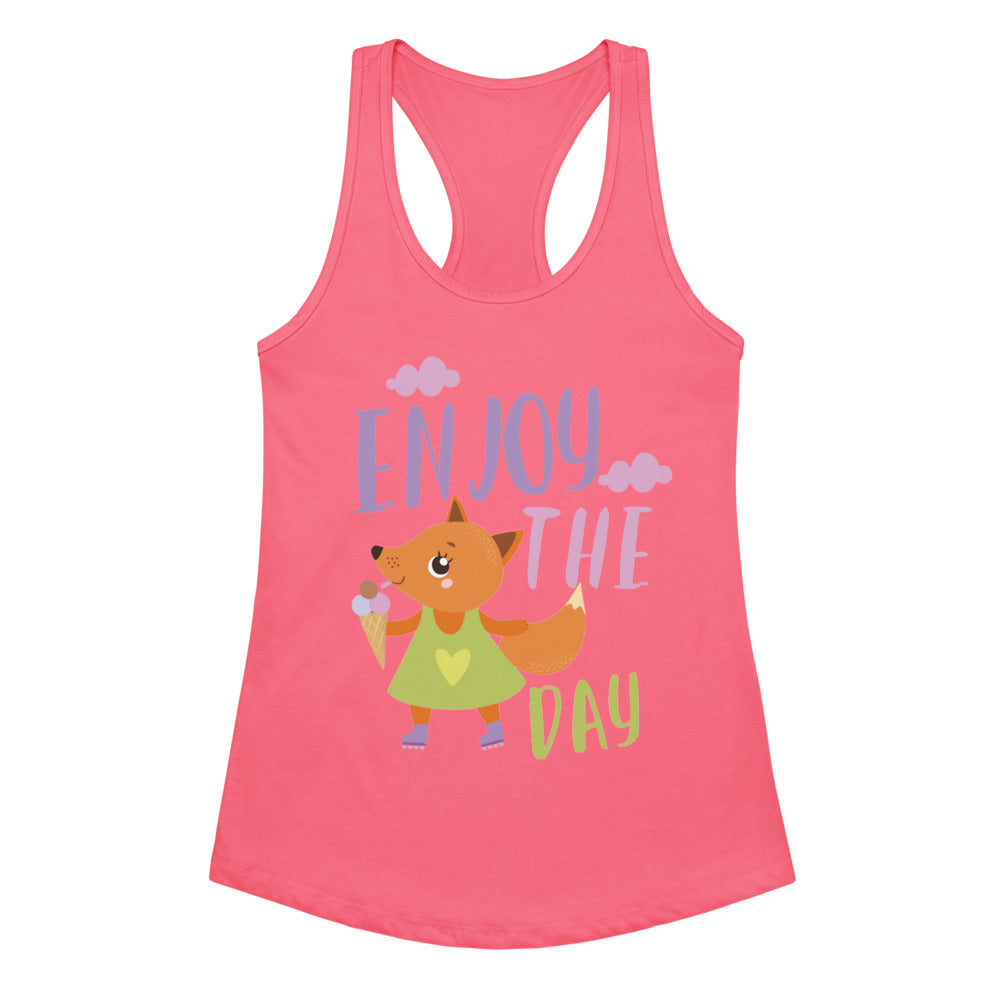 Orange fox - Ẹnoy the day | Women's Ideal Racerback Tank Top | Next Level 1533