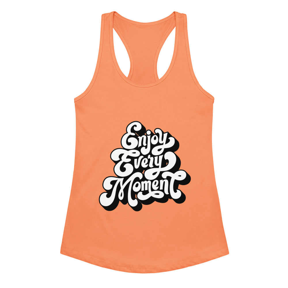 Enjoy every moments white | Women's Ideal Racerback Tank Top | Next Level 1533
