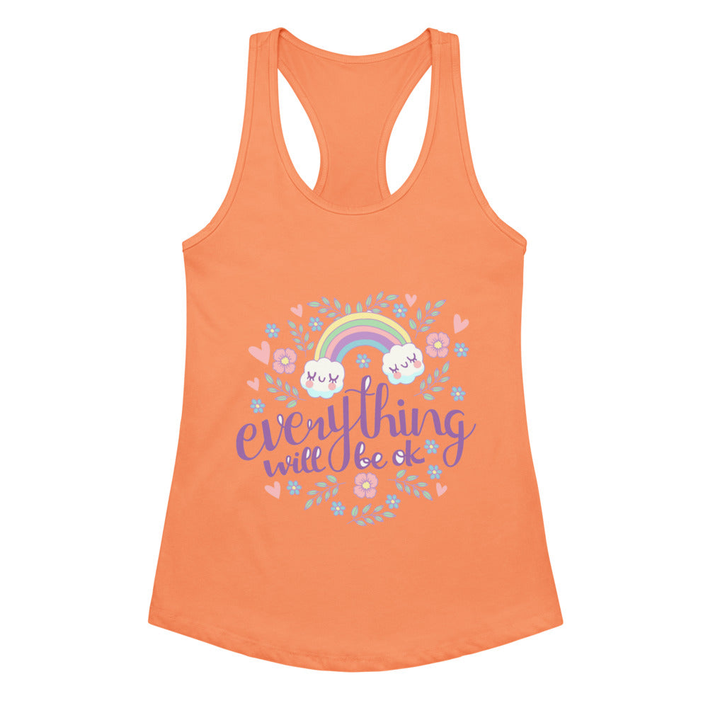 Rainbow - Everything will be ok | Women's Ideal Racerback Tank Top | Next Level 1533