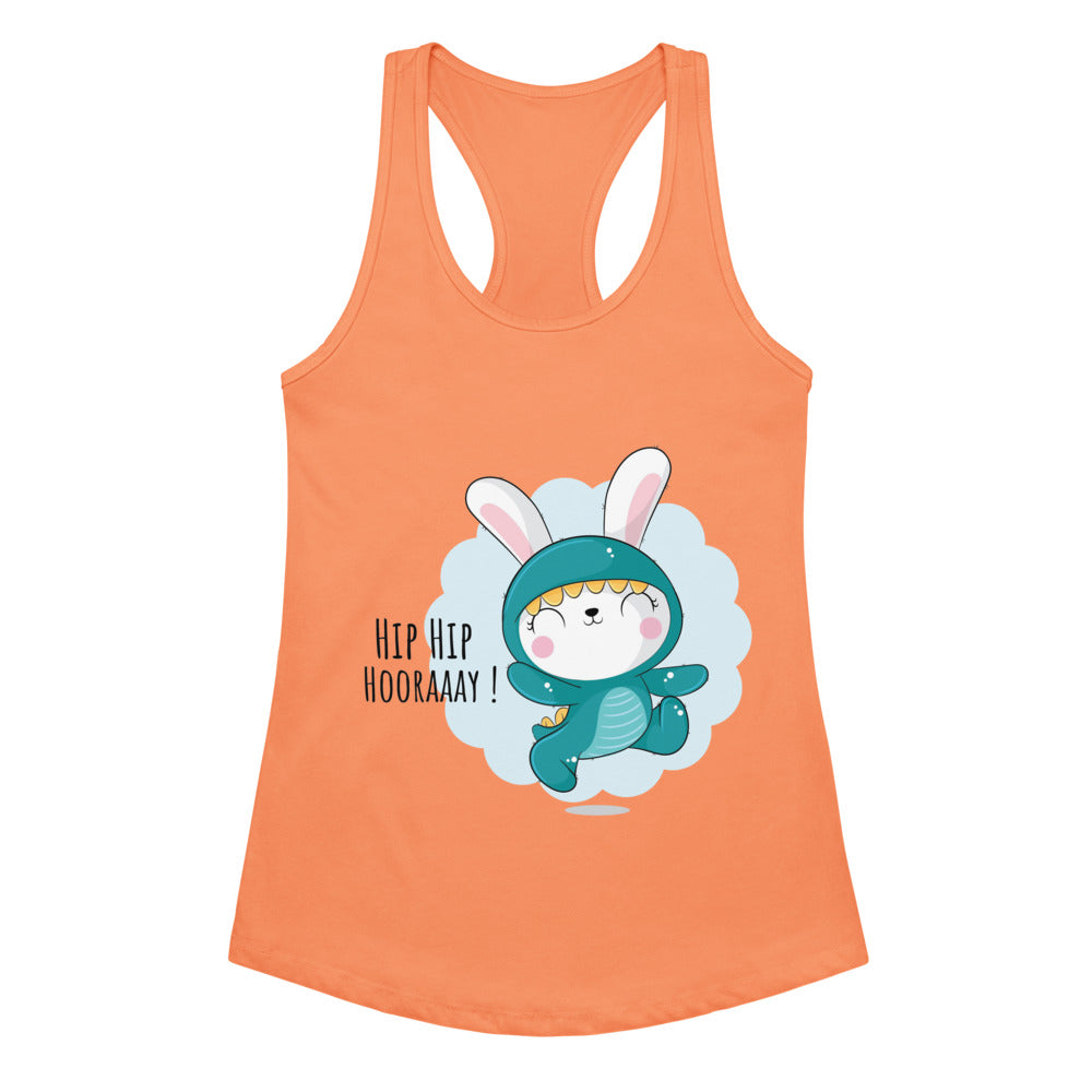 Green rabbit - HIP HIP HOORAAAY | Women's Ideal Racerback Tank Top | Next Level 1533