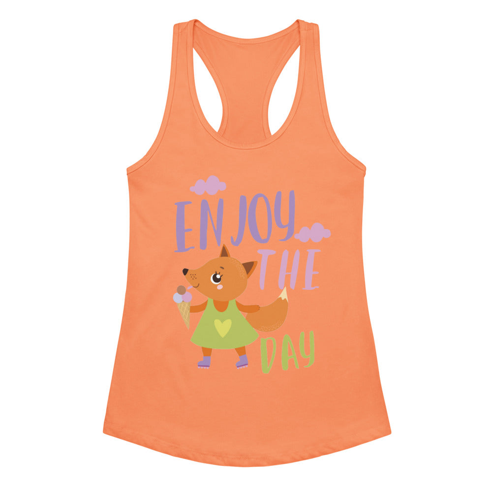 Orange fox - Ẹnoy the day | Women's Ideal Racerback Tank Top | Next Level 1533