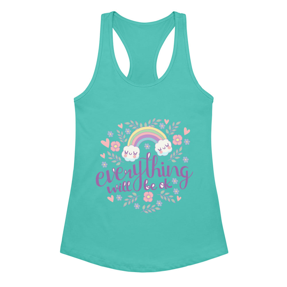 Rainbow - Everything will be ok | Women's Ideal Racerback Tank Top | Next Level 1533