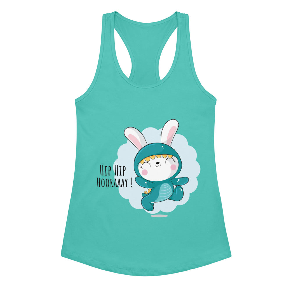 Green rabbit - HIP HIP HOORAAAY | Women's Ideal Racerback Tank Top | Next Level 1533