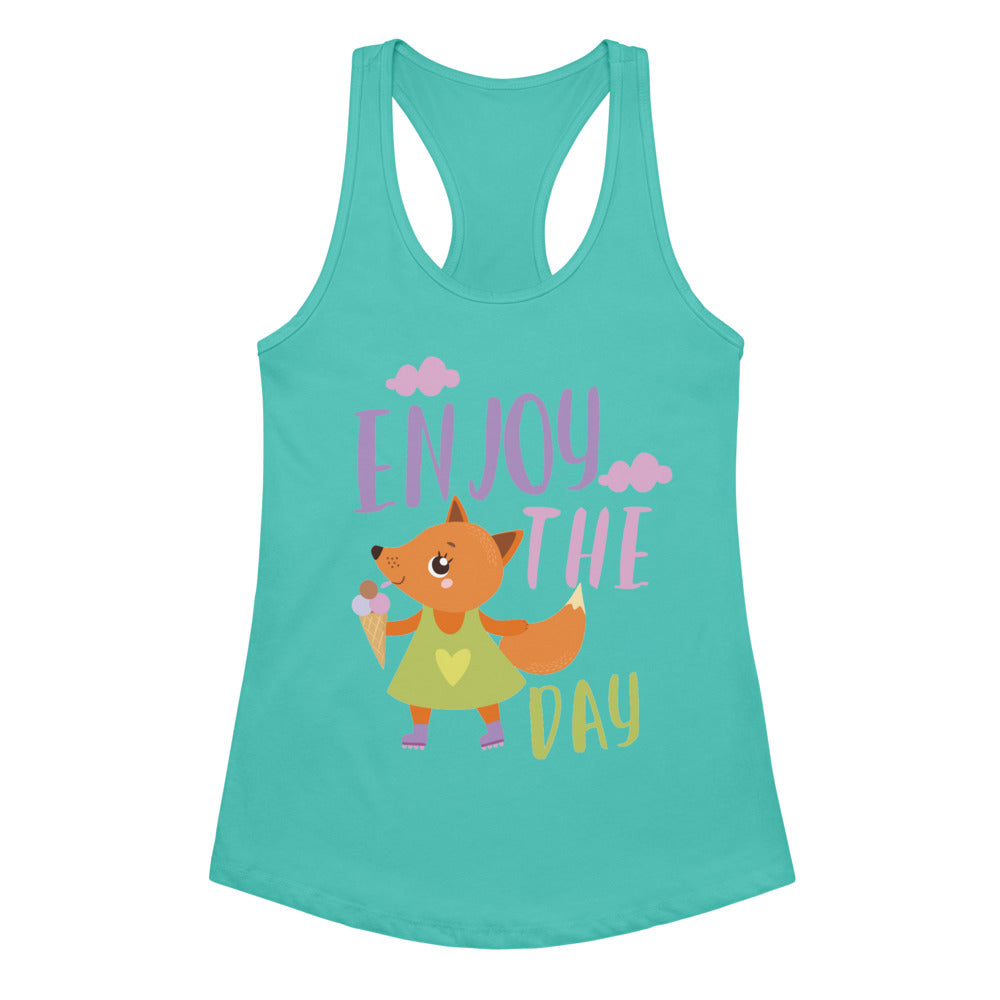 Orange fox - Ẹnoy the day | Women's Ideal Racerback Tank Top | Next Level 1533