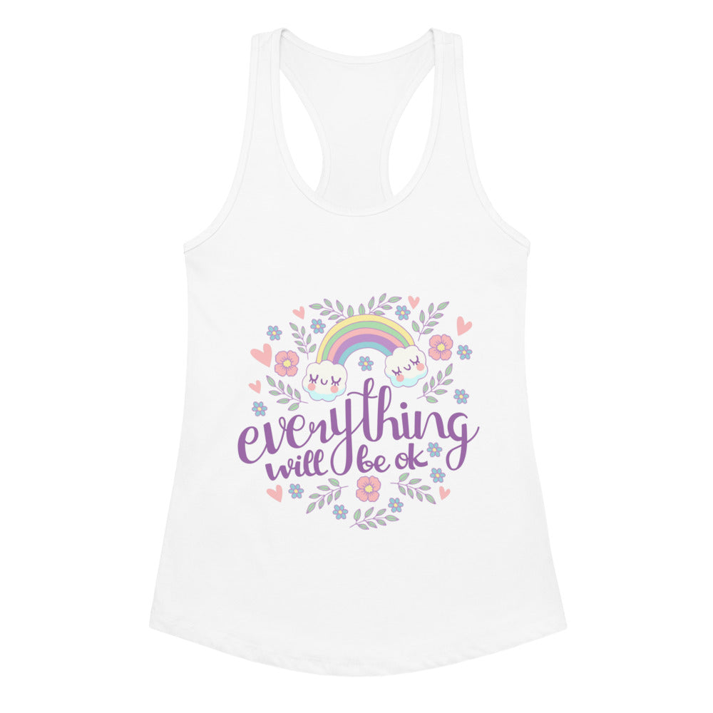 Rainbow - Everything will be ok | Women's Ideal Racerback Tank Top | Next Level 1533